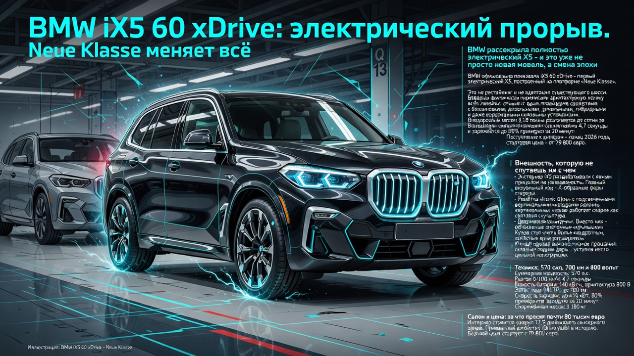 BMW iX5 60 xDrive: электрический прорыв. Neue Klasse меняет всё